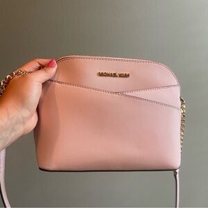 Pink Michael Kors Jet Set Dome Shoulder Bag